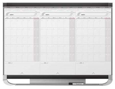 Quartet Prestige 2 Total Erase 3-month Calendar Board, 36 X 24, White, Graphite