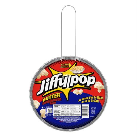 JIFFY POP Butter Flavored Popcorn, Stovetop Popping Pan, 4.5 oz. ( 3ct )