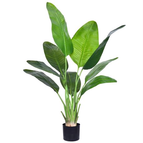 Artificial Bird of Paradise Plant, Fake Tree with Realistic Leaves and Durable