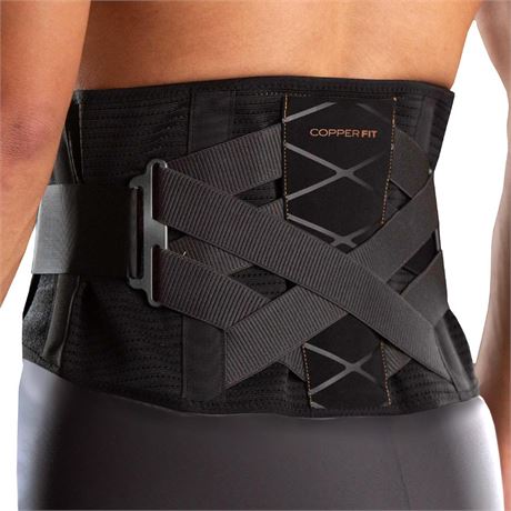 Copper Fit X-Back Brace for Lower Back Pain, Lumbar Support, Herniated Disc,