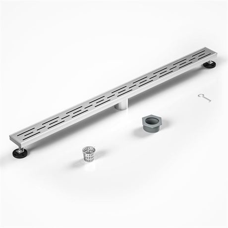 Linear Shower Drain 36" Brushed 304 Stainless Steel | with Drain Grate | Fast