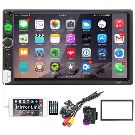 Car Stereo Double Din Bluetooth Car Radio 7 Inch MP5 Player HD Touch Screen FM